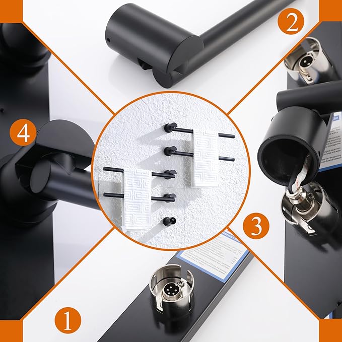 Electric Towel Warmer Concealed Smart, 75W Swivel Heated Towel Rack for Bathroom, Built-in Modular Electric Towel Rack with Timer, Thermostat, LED Display, APP, 4 Bar 180° Rotation, Hardwired, Black