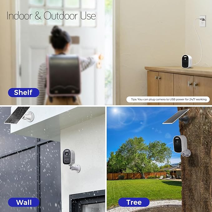 xmartO 2K QHD Wireless Solar Security Camera System for Homes, 2 Fixed Cameras & 2 PTZ Surveillance Cameras with WiFi 6 Base (Long Range WiFi, 4-CAM View, Past 120-day Storage, 0 Monthly Fee)