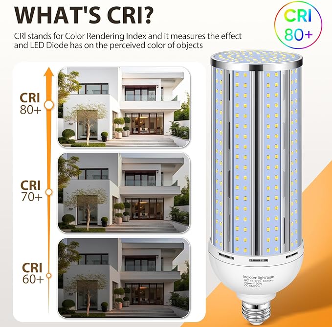 4 Pack 150W Corn LED Light Bulb,Fanless 5000K Daylight(1500 Watt Equivalent) E26/E39 Large Mogul Base LED Cob Lamp 21,500LM for Outdoor Indoor Garage Warehouse Factory Workshop Street Backyard