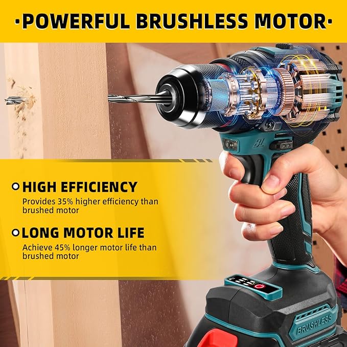 Cordless Drills Set, 21V Power Drill, Double 2000mAh Batteries Electric Drills, 2 Variable Speeds, 3/8" Keyless Chuck, 28 Piece Drill Driver Kit for Women's Garden DIY Projects (Blue)