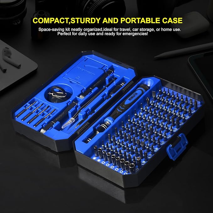Precision Screwdriver Set with 103 Multi Bits, MINGFIX 115 in 1 Small Magnetic Repair Tool Kit for MacBook,Laptop,PC,Computers, iPhone, Electronics,PS5,PS4,Nintendo Switch, Xbox,Watches & Eye Glasses