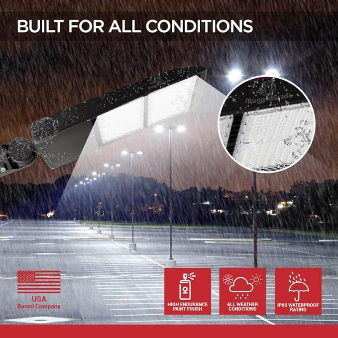 50,000 Lumen - 300 watt NextGen XT II Series LED Shoebox Lights - 170lm to watt -Dimmable - with Photocell - Slip FIT Mount -10KV Surge