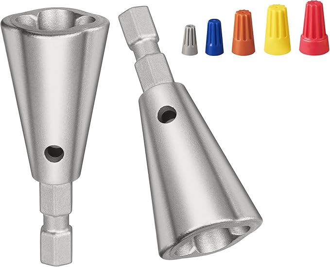 Wire Nut Twister,Wire Twisting Tool,Wire Nut Twiter for Drill,Spin Twist Wire Connector Socket,Wire Connector Driver with 1/4" Chuck,Wire Stripping and Twisting Tool(Wire Nut Twister Metal)