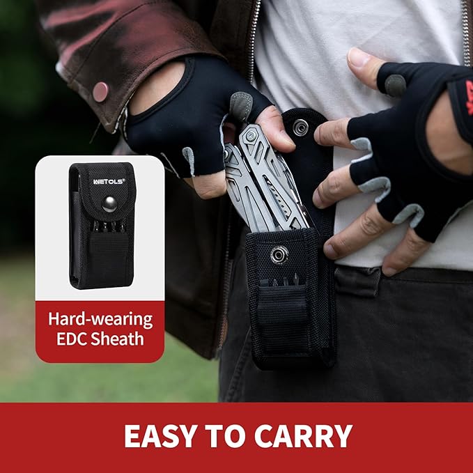 WETOLS Multitool with Pocket Knife, Birthday Gifts for Men Women Mom Dad, 21-in-1 Stainless Steel Pliers with Screwdrivers, Self-locking Multi tools with EDC Sheath, Ideal for Home, Camping, Survival