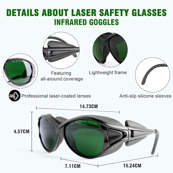 Laser Hair Removal Glasses, Laser Safety Glasses, IPL 200-2000nm for Laser Hair Removal Treatment and Laser Cosmetology Operator Eye Protection.