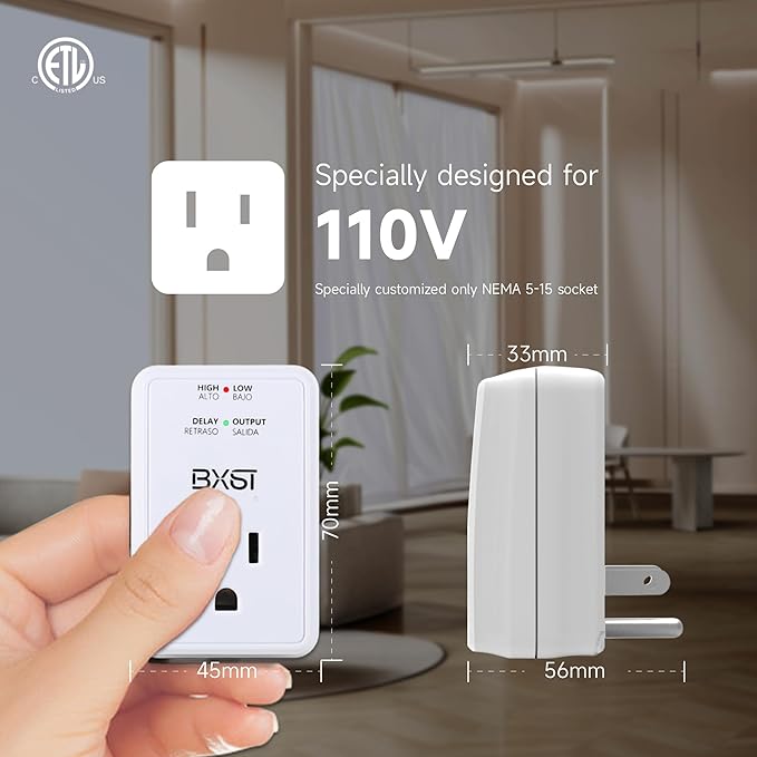 [ETL Listed] BXST Surge Protector for Refrigerators Small Single Outlet Voltage Surge Protector Wall Socket for140J Mini Surge Protection Plug in for TV/PC/PS5 Home Appliance 120V 10A