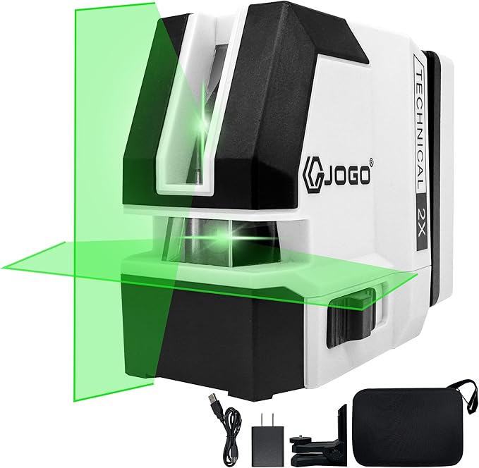 Self Leveling Laser Level, 98Ft Green Cross Line Lazer Leveler Tool for Picture Hanging Construction Floor Tile Wall, Rotary Nivel Laser with Magnetic Base Rechargeable Battery Carrying Case