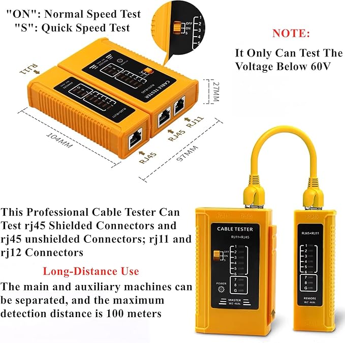 rj45 Crimp Tool Kit, Pass Through Cat7 Cat6A Cat6 Cat5e Cat5 rj45 Crimping Tool with 10PCS Cat7 Shielded Connectors 10PCS Covers 20PCS Cat6 Pass Through Connectors 20PCS Covers Network Tester