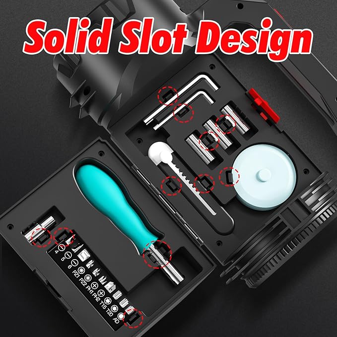 HAUSBELL 19-in-1 Multi-Function Tool Set –Tools Set with LED Flashlight,Home Tool Kit with Tape Measure, Knife, Screwdriver Handle, Powered by 3 AA Batteries, Hand Tool Kits for Home, Camping&DIY