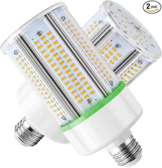 2-Pack 50W LED Corn Light Bulb,E26 led Bulbs 5000k,Replacement HID HPS CFL MH Lamp for Indoor Outdoor Ceiling Fan Garage Yard Porch Lighting 110-277v