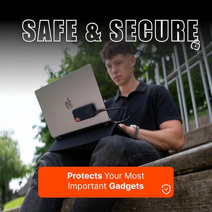 DELTAHUB HoldX Magnetic Mount - Universal Phone & External Drive Holder for Laptops, Desks | Strong Magnetic Stand for SSDs, HDDs & Mobile Device (Silver)