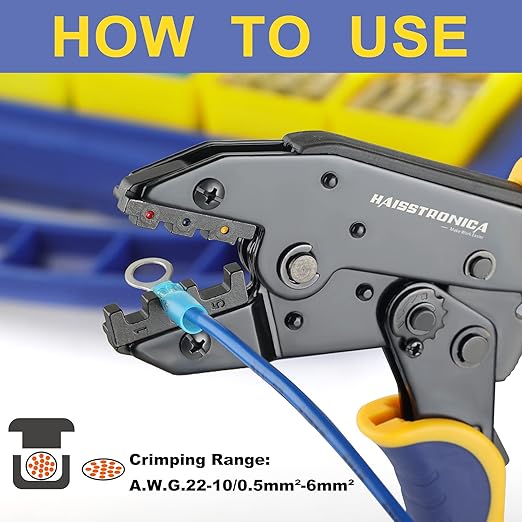 haisstronica 380PCS Marine Grade Heat Shrink Wire Connectors Set, 22-10 AWG Electrical Wire Connectors Kit,Ring Fork Butt Splice(3Color/12Size),with 9" Crimping Tools and Organizer
