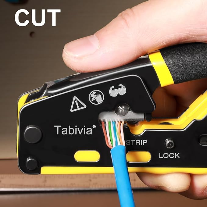 RJ45 Crimp Tool Pass Through Ethernet Crimping ToolKit Cat6 Cat5e Cat6a RJ45 Crimper