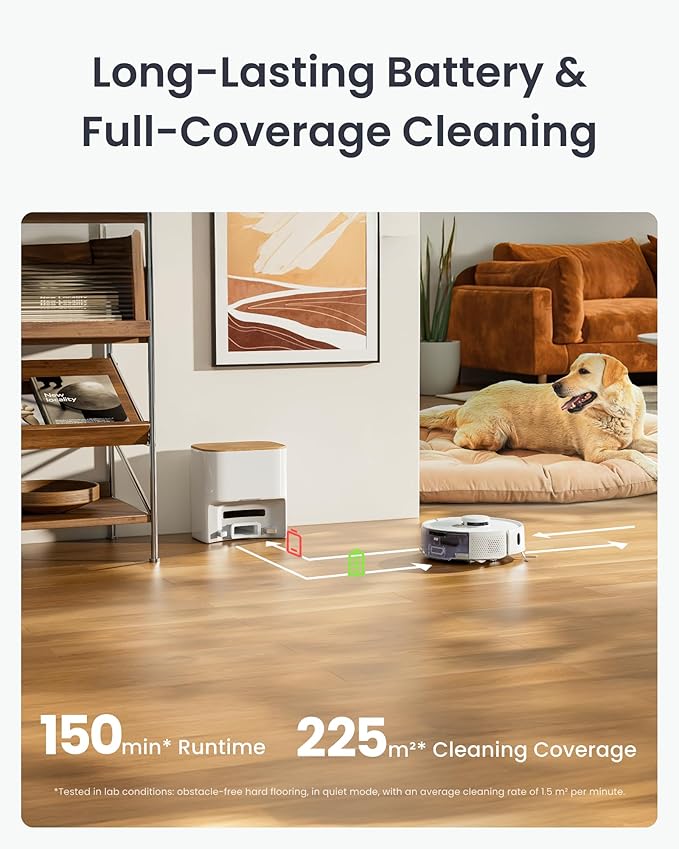 SwitchBot Robot Vacuum and Mop K11+ with Matter, 6000Pa Powerful Suction, 90 Days Hands-Free, Self Emptying, LDS Smart Navigation Mapping, 3.6-Inch Slim Design, Work with Apple Home, Alexa, GoogleHome