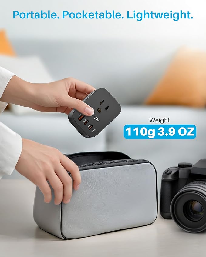 Multi Plug Outlet Extender, Surge Protector Wall Plug Splitter with 3 Electrical Outlets 3 USB Ports, PD 20W USB C Charger Block Wall Outlet Expander for Travel Home Office Dorm Room Essentials(Black)