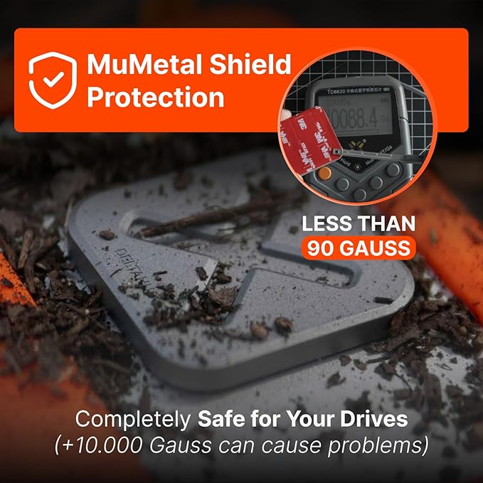 DELTAHUB HoldX Magnetic Mount - Universal Phone & External Drive Holder for Laptops, Desks | Strong Magnetic Stand for SSDs, HDDs & Mobile Device (Black)