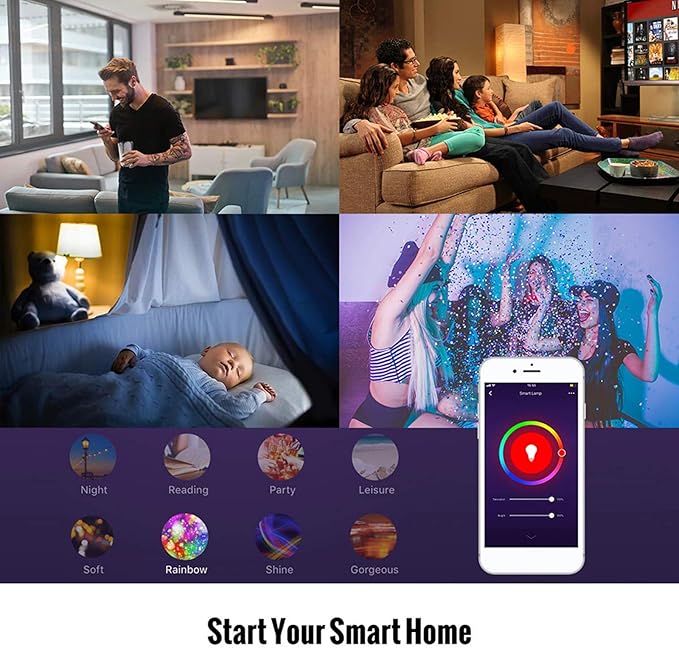 ZJchao Smart Bulb 5W GU10 WiFi Light with RGB W C, Voice and APP Remote Control, Timing Function, Group Control for Alexa Home Tmall Elf (1)