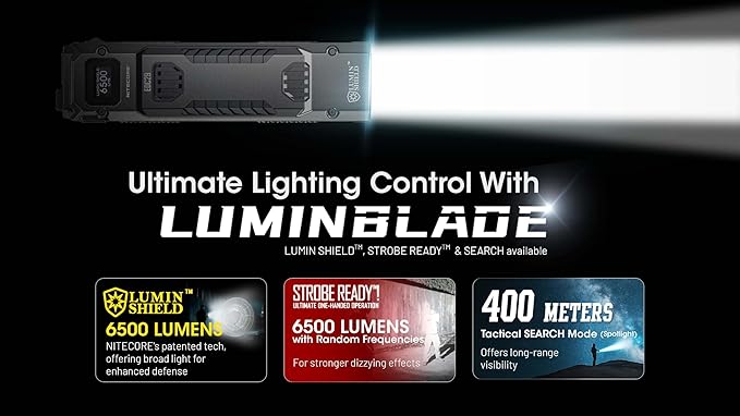 Nitecore EDC29 EDC Tactical Flashlight, 6500 Lumen USB-C Rechargeable Slim Flat Shape with Spotlight Floodlight Strobe Modes Digital Display Sticker