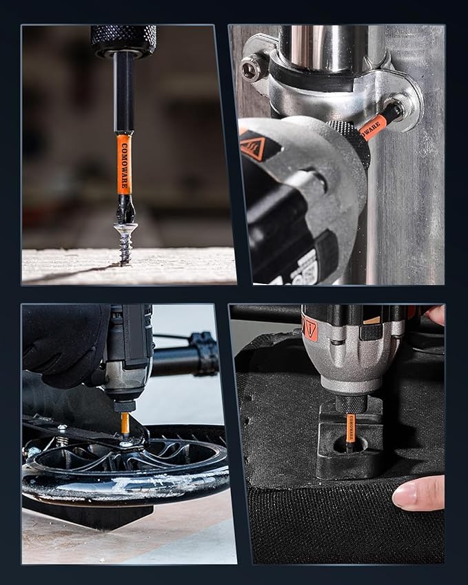 COMOWARE 12pcs Phillips Head Drill Bits #2, S2 Steel 1/4" Hex Bit Set, Anti Slip Screwdriver Bits, 1-6" Length, CNC Tip Magnetic Drill Bit, Impact Hex Bitss Sets For Electronic Devices Disassembly