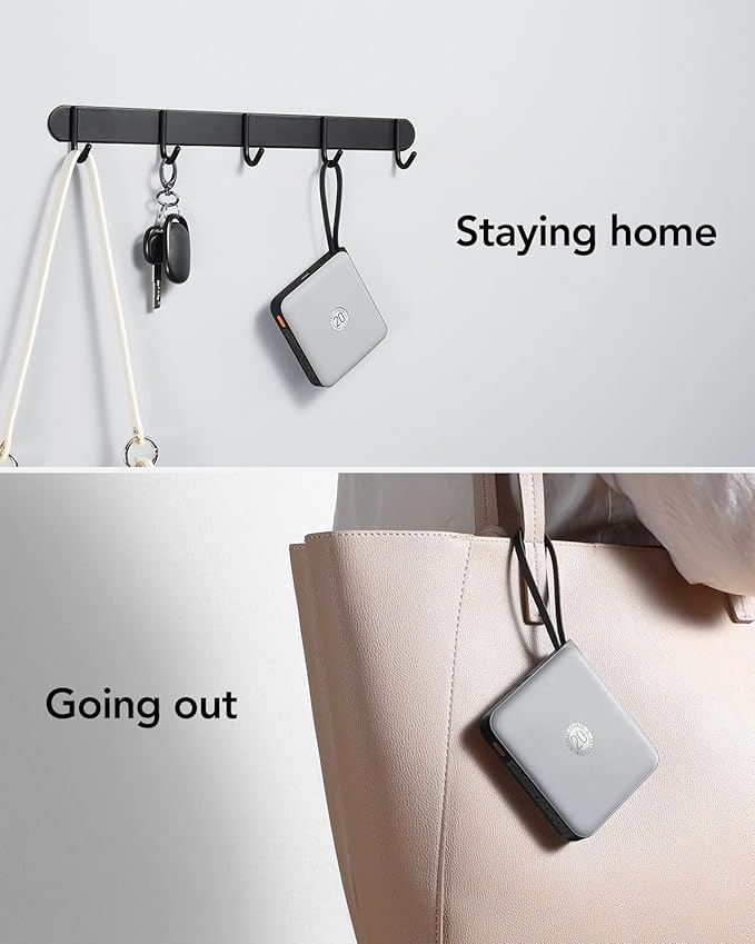 VRURC 20000mAh Portable Phone Charger with 4 Built-in Cables, Power Bank Fast Charging 22.5W USB C Battery Pack, for iPhone 16 15 14 13 12 11 x Samsung Galaxy Series etc, Gray(1 Pack)