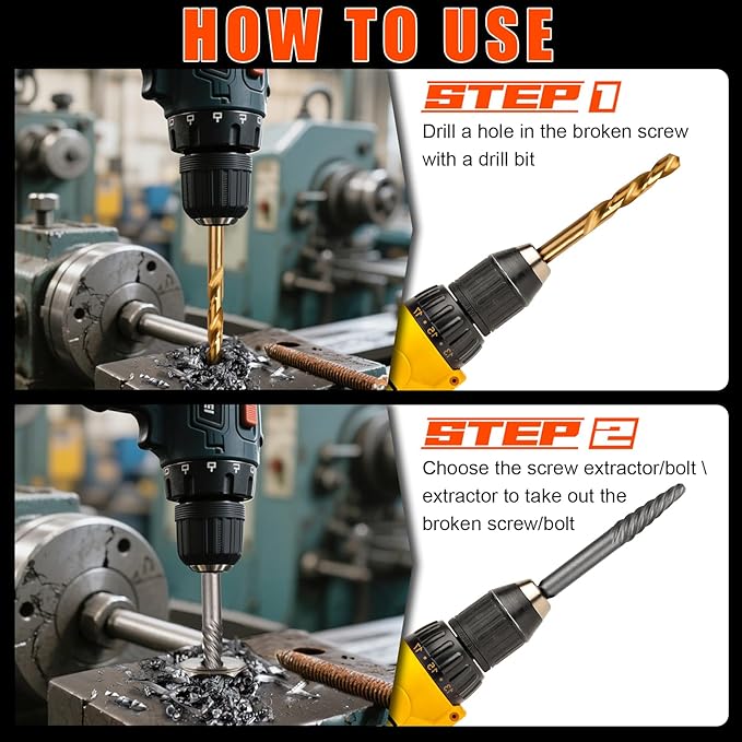 14pcs Screw Extractor Set and Left Hand Drill Bits for Removing Broken Bolt Extractor Kit, Easy Out Screw Extractor Set, Screw Remover Tool with Storage Case, Gifts for Men, Dad and Husband