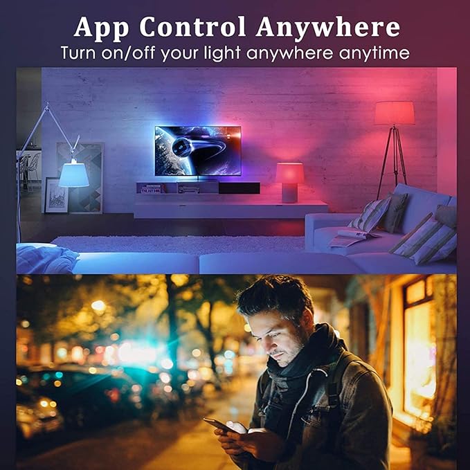 2 Pack E12 LED Light Bulb Compatible w/Google Siri Alexa Light Bulb 5W Type B Smart Bulb RGBCW 16 Million Color Changing Bulb 2.4G WiFi B11 Candelabra Bombillos Work w/Smart Life AvatarControls APP