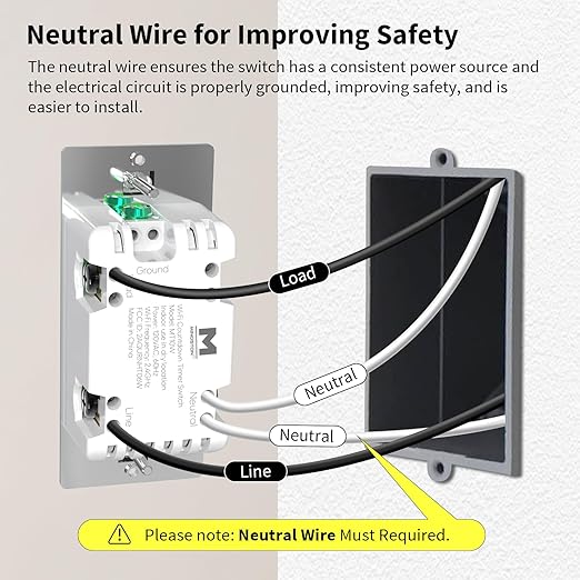Minoston WiFi Timer Switch - Smart Countdown Timer, 5-15-30 Minutes/1-2-4 Hour, ON/OFF, Neutral Wire Needed, for Lights, Fans, Heaters, ETL Listed
