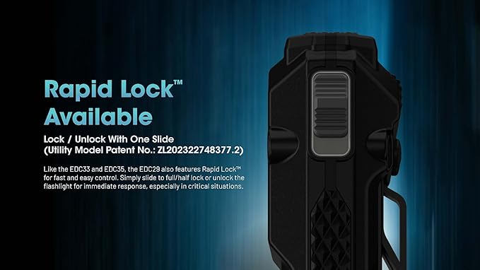 Nitecore EDC29 EDC Tactical Flashlight, 6500 Lumen USB-C Rechargeable Slim Flat Shape with Spotlight Floodlight Strobe Modes Digital Display Sticker