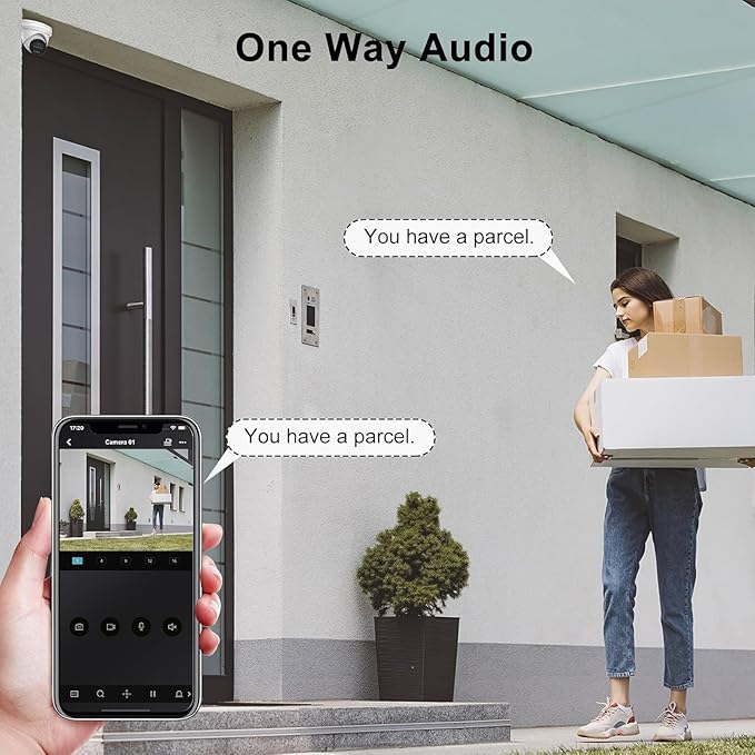 Anpviz 5MP PoE IP Camera with Audio, Full Metal Turret Security Camera Outdoor with Human Vehicle Detection, Smart Color Night Vision, 3072x1728@20fps, 114° FOV, WDR, IP67 Waterproof (H Series)