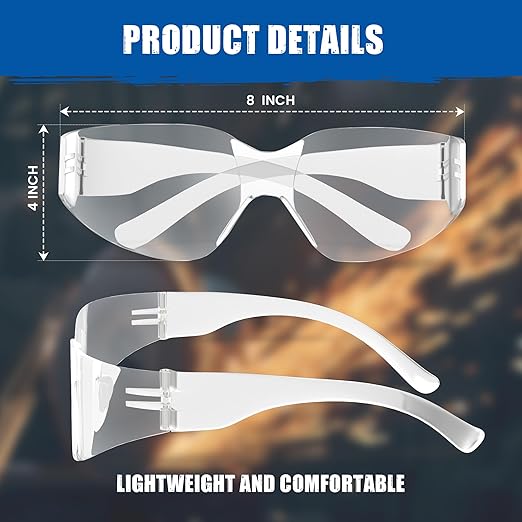 Safety Glasses with Readers - Clear | Polycarbonate Frame with UV400 Protection | Scratch Resistant Bifocal Wrap Around Safety Glasses | 1.0