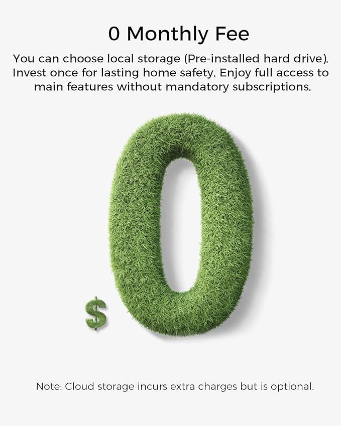 Wireless Solar Camera System Outdoor, 4PCS 4MP Battery Powered Cameras, No Monthly Fee, 360° View Pan Tilt, PIR Motion Detection, Color Night Vision, IP66, 2-Way Audio, 10" Monitor