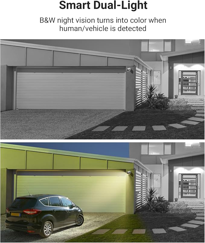 ANNKE 8CH 3K Security Camera System with Audio/Mic, 8 Channel Surveillance AI DVR and 4X 5MP 2960 * 1665 CCTV Cams with Dual Light, Human/Vehicle Detection, IP67, Color Night Vision, 2TB Hard Drive