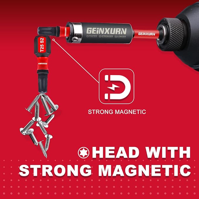 20 Pieces 1 In. T25 Impact Tough Magnetic Screwdriver Bit Set, #25 Torx Head Insert Bits, S2 Alloy Steel Star Bits with Storage M-Box