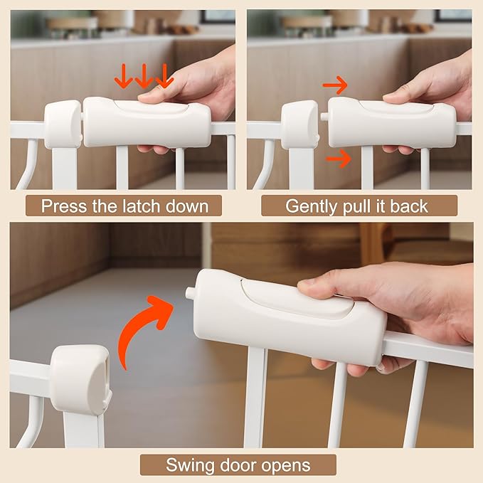 Extra Wide Baby Gate with Door Pressure Mounted 66.92-71.65 Inch,Child Baby Gates for Doorways No Drilling,Walk Through Dog Gate Indoor for The House Kitchen Stairs,White