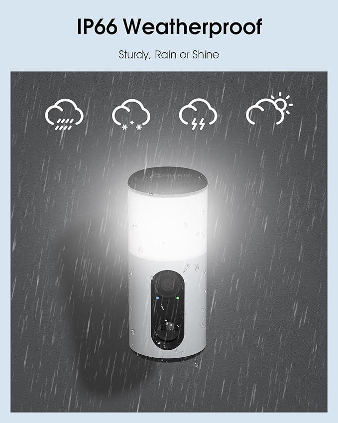 ANRAN Solar Security Cameras Wireless Outdoor with Light,2K Porch Floodlight Camera with Color Night Vision & AI Motion Detection,2-Way Talk Spotlight Siren Alarm,Compatible with Alexa