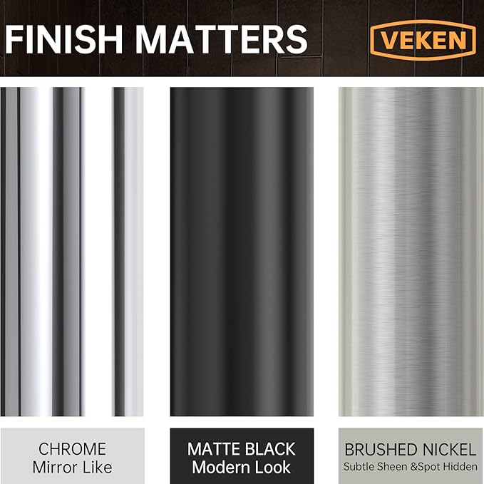 Veken 10" Luxurious All Metal Rain Shower Head with Handheld, High Pressure Rainfall Shower Heads wih Extension Arm, Wide Dual Showerhead with Spray Combo, Bathroom Accessories, Chrome, Silver