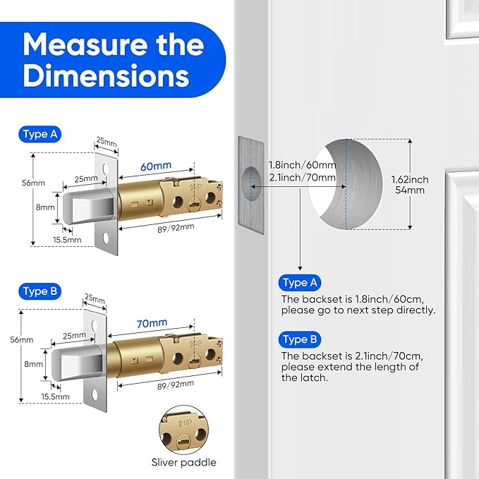 Fingerprint Smart Door Lock, Keyless Entry Deadbolt, Electronic Biometric Deadbolt with Phone/Watch App Control, Auto Lock with Touchscreen Keypad for Bedroom, Front Door, 7 Ways to Unlock