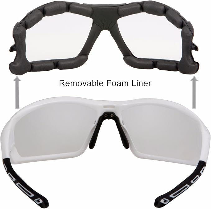 WYND Blocker Motorcycle Riding Glasses Extreme Sports Wrap Sunglasses (White/Clear)