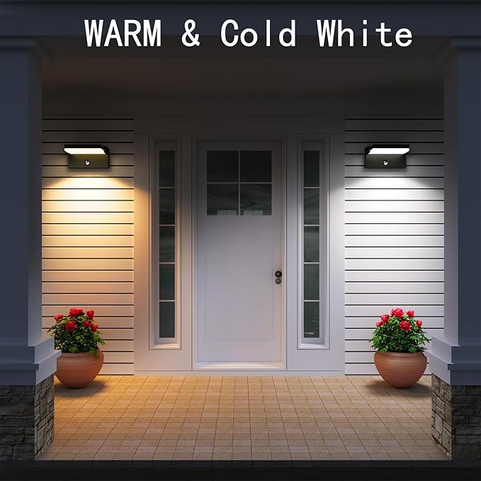 60W LED Outdoor Wall Light – 360° Rotatable, Motion Sensor & Color Temp Adjustable (3000K/4000K/6500K) Commercial Security Wall Mount for Barn, Proch,Garage & Yard