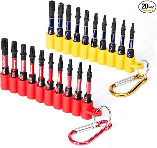 Impact Torx Screwdriver Bits Set, 20 Pieces 2”Security T7-T40 Magnetic S2 Steel Multi Star Driver Bits with Soft Hanging Strips