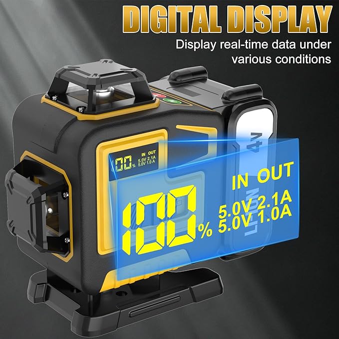 16 Laser Level with 1M Tripod, 4x360° Laser Line, Green Cross Line Laser with Tripod Self-Leveling, Lazer Leveler Tool for Picture Hanging laserpower<1mW, 2 Batteries