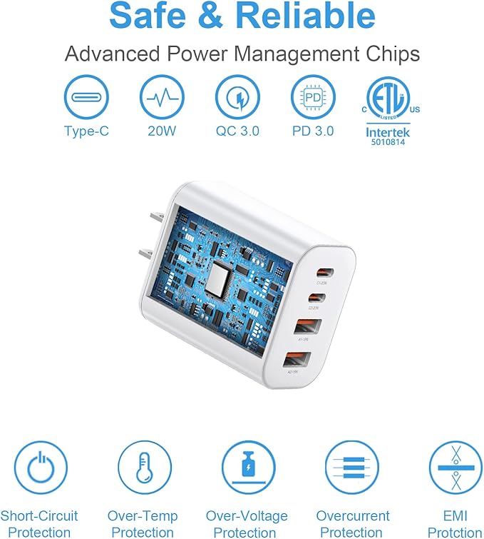 USB C Charger Block,40W USB C Charger Cube,3 Pack Type C Chargers Block,Fast Charging Plug Dual Port PD+QC Charging Cube for iPhone 16 15 14 13 12 11 Pro Max XS,iPad, Samsung Phone,Tablet