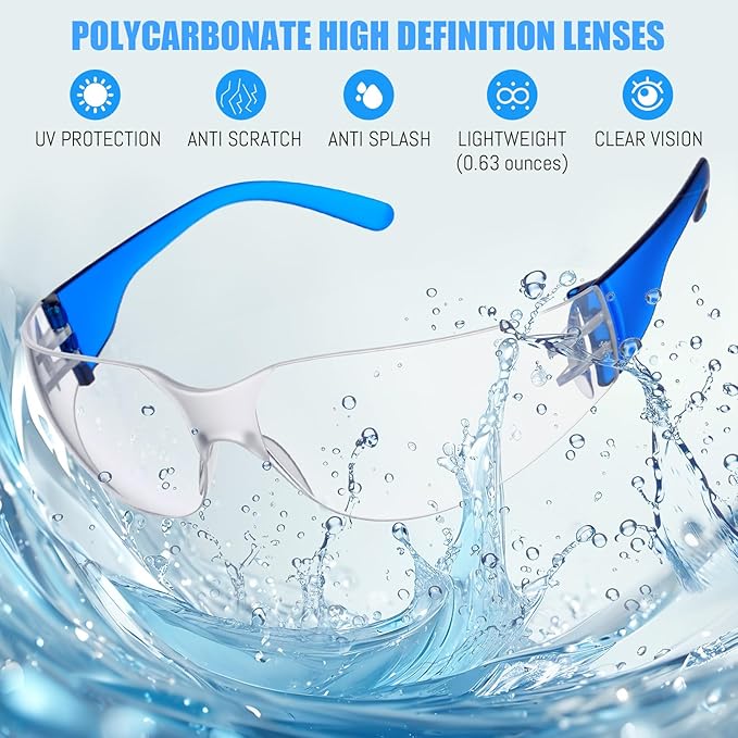 Kanayu 48 Pack Kids Protective Safety Glasses Bulk Kids Safety Goggles Scratch Impact Resistant Goggles Eyewear