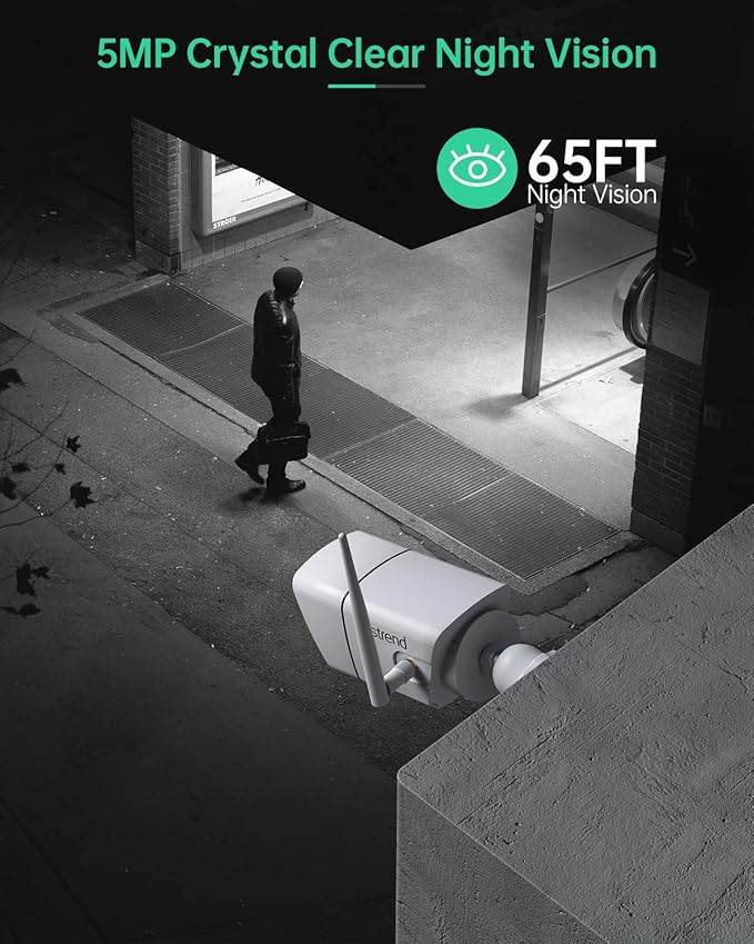 Wireless Security Camera System,Firstrend 5MP Security System Wireless with 4 CCTV Cameras Ultra HD Two Way Audio 8CH DVR 2TB Hard Drive Night Vision Motion Alarm APP for Home Indoor Outdoor