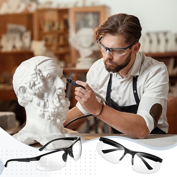 Kathfly 36 Pcs Safety Glasses Work Scratch Resistant Glasses Protective Safety Goggles Eyewear with Lens(White)