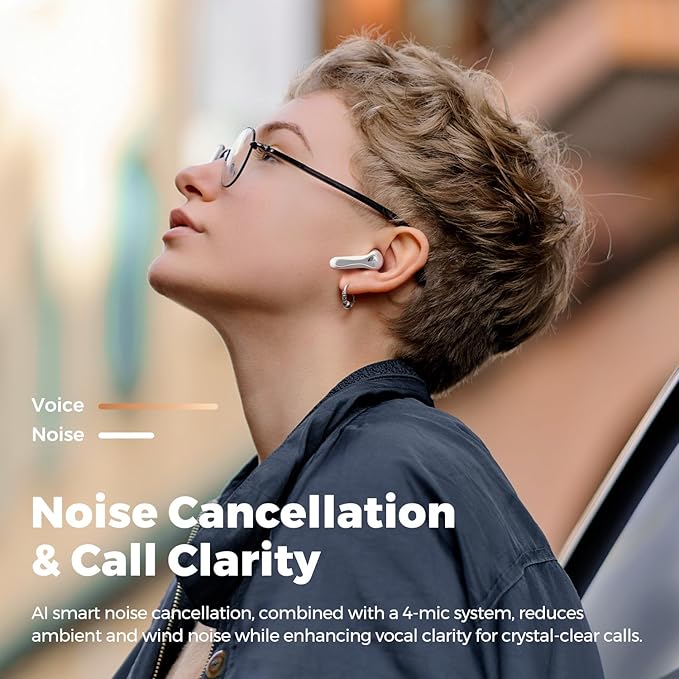 SoundPEATS Air5 Lite Wireless Earbuds with Hi Res Audio, Bluetooth 5.4 Semi in Ear Earphones, 13mm Drivers, LDAC Codec, ENC Headphones for Calls, Stereo Sound, 30 Hrs Fast Charge