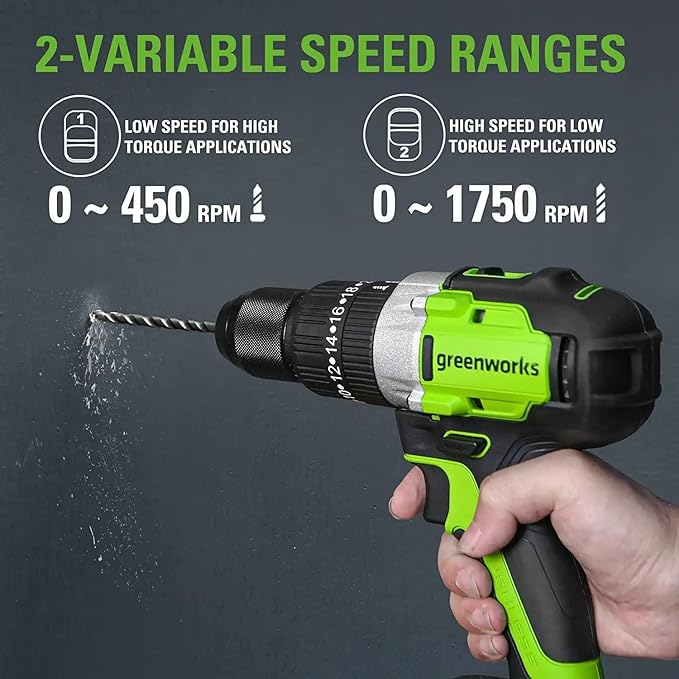 Greenworks 24V 6-pcs Brushless Combo kits: Hammer Drill,Impact Driver,Angle Grinder,200LM Flashlight,Circular Saw&Compact One-Handed Reciprocating Saw,(3) 2Ah Battery&Charger