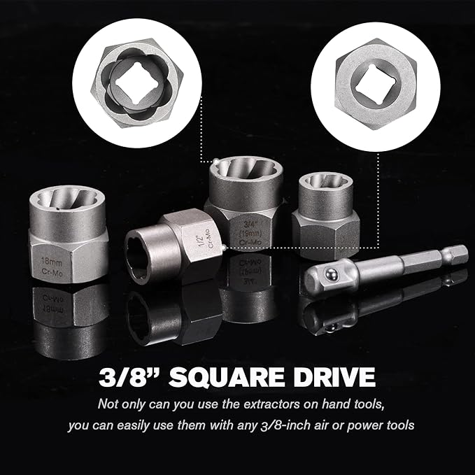 REXBETI 41-Piece Impact Bolt Extractor Screw Extractor Set and Stripped Screw Remover, Case with 16-Piece Bolt Extractor, 10-Piece HSS Drill Bit, 10-Piece Spiral Screw Extractor and 4 Piece Adapter