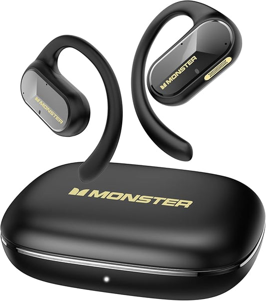Monster Open Ear AC312 Headphones, Bluetooth 5.4, Wireless Earbuds with ENC Noise-Cancelling Mic, Immersive Stereo Sound by 16mm Large Drivers, Clear Calls, 32H Playtime, Sport Earbuds for Gym