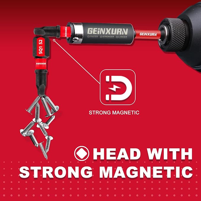 Impact Square Screwdriver Bits Set,90 Pcs 1" Magnetic (SQ1/SQ2/SQ3) S2 Steel Multi Driver Bits and 1 Pcs Bit Holder with Storage Colorful Box